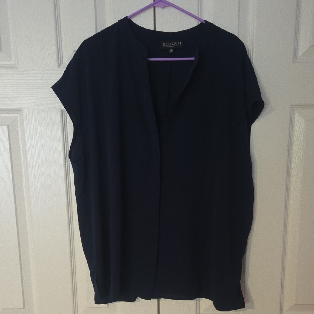 Navy Blouse Relaxed Fit